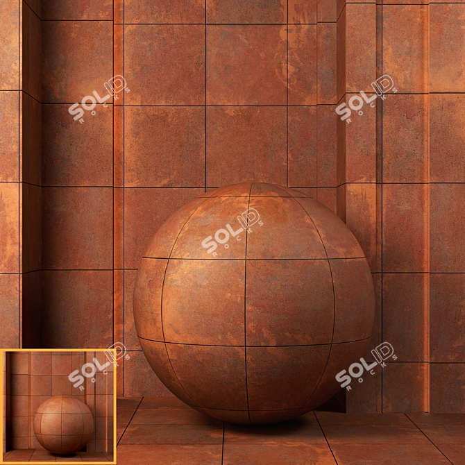 Corten Steel Panel Textures - 4k PBR 3D model image 1