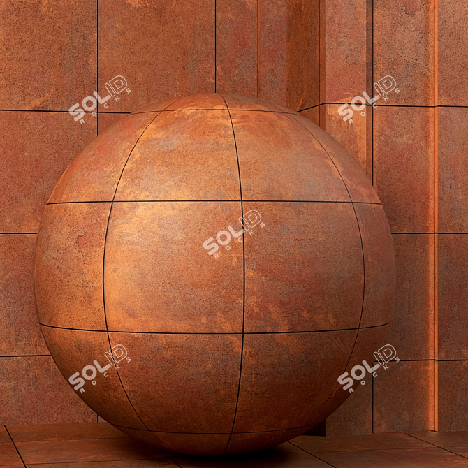 Corten Steel Panel Textures - 4k PBR 3D model image 3