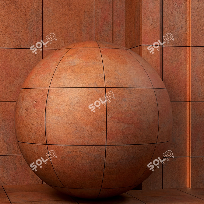 Corten Steel Panel Textures - 4k PBR 3D model image 4