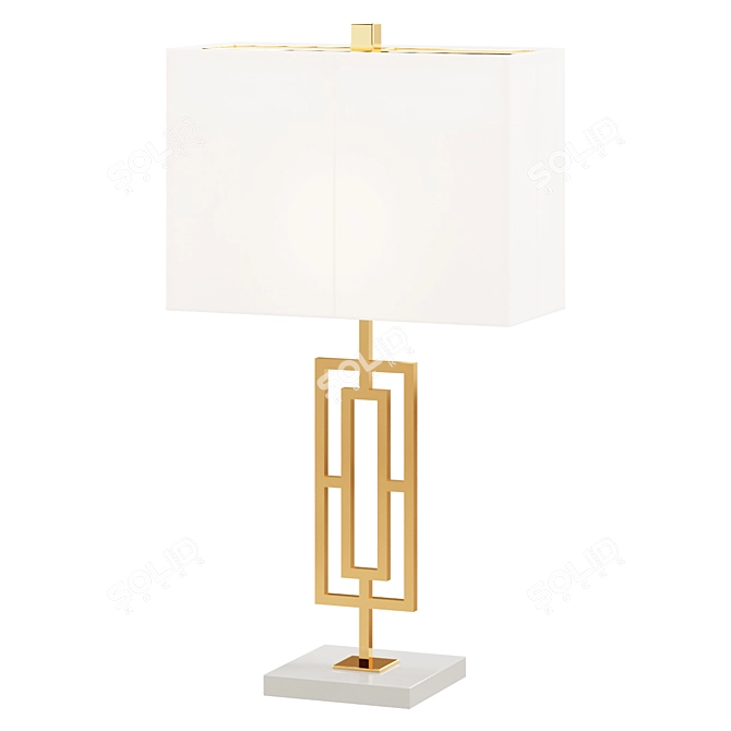 Yara Gold Leaf Table Lamps Set 3D model image 1