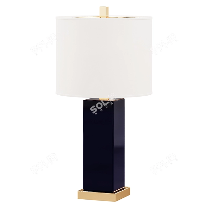 Navy Blue Ceramic Table Lamp 3D model image 1