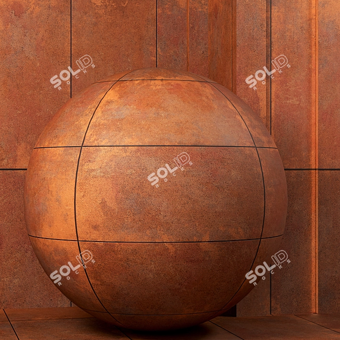 4k Corten Steel Panel Textures 3D model image 3