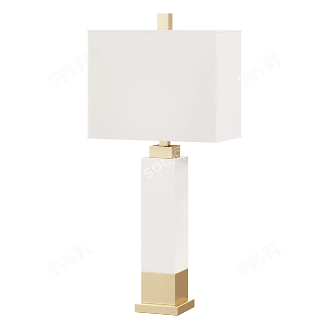 Title: Elegant Alabaster Table Lamp 3D model image 1