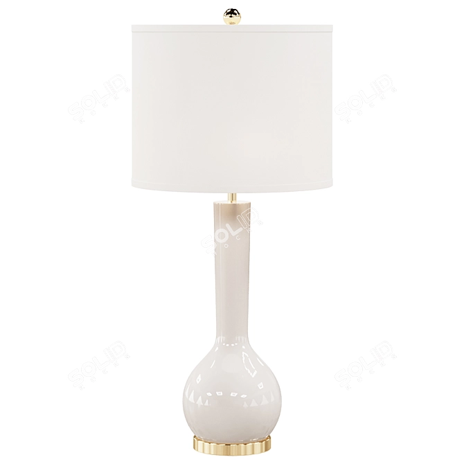 Elegant Long Neck Ceramic Table Lamp 3D model image 1