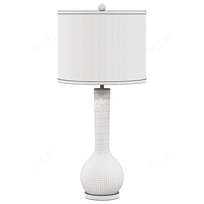 Elegant Long Neck Ceramic Table Lamp 3D model image 2