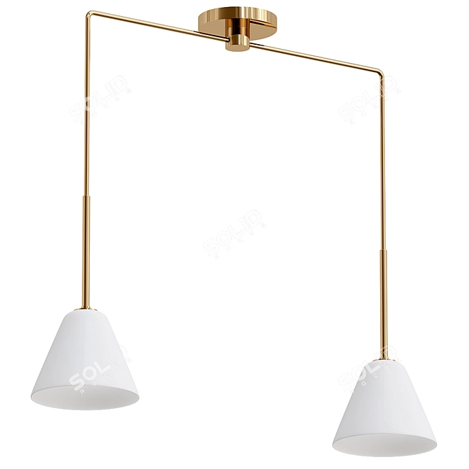 Modern Cone Pendant Light Sculpture 3D model image 1