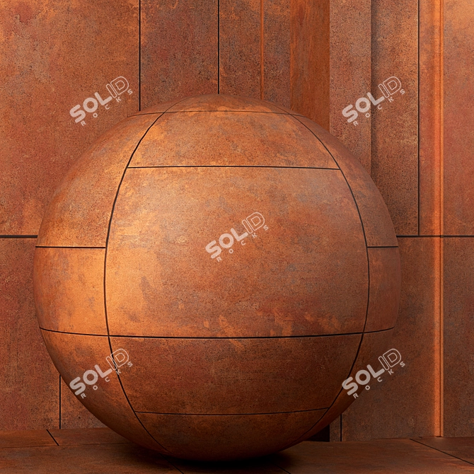 Corten Steel Panel Textures 4K 3D model image 3