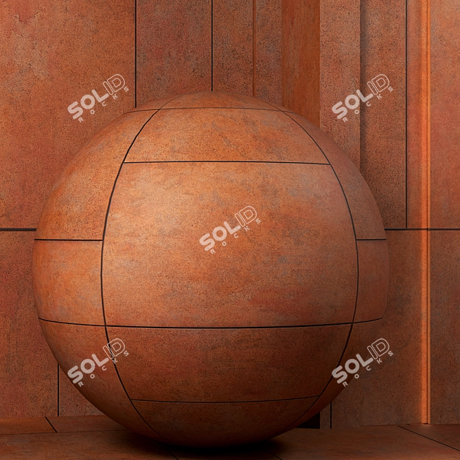 Corten Steel Panel Textures 4K 3D model image 4