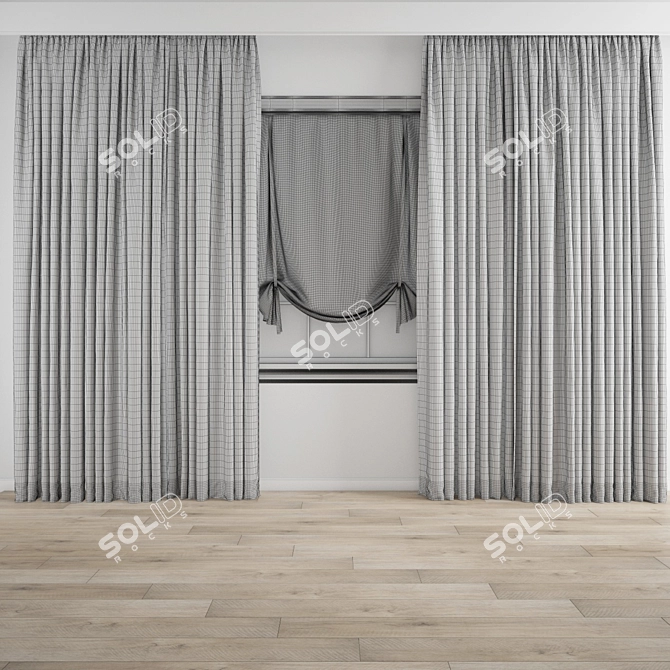 Polygonal Curtain Model Set 3D model image 2