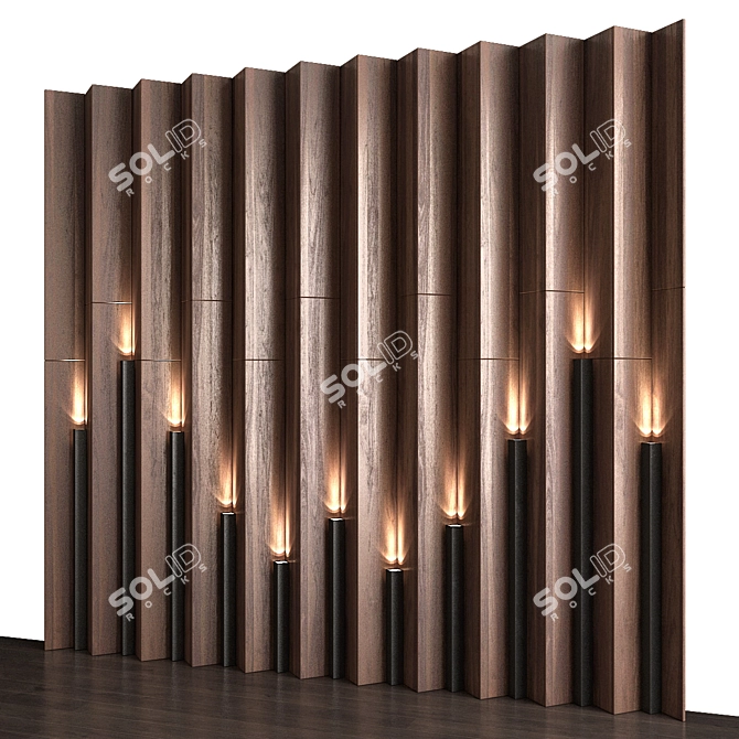Modern Wall Panel Decor Kit 3D model image 1