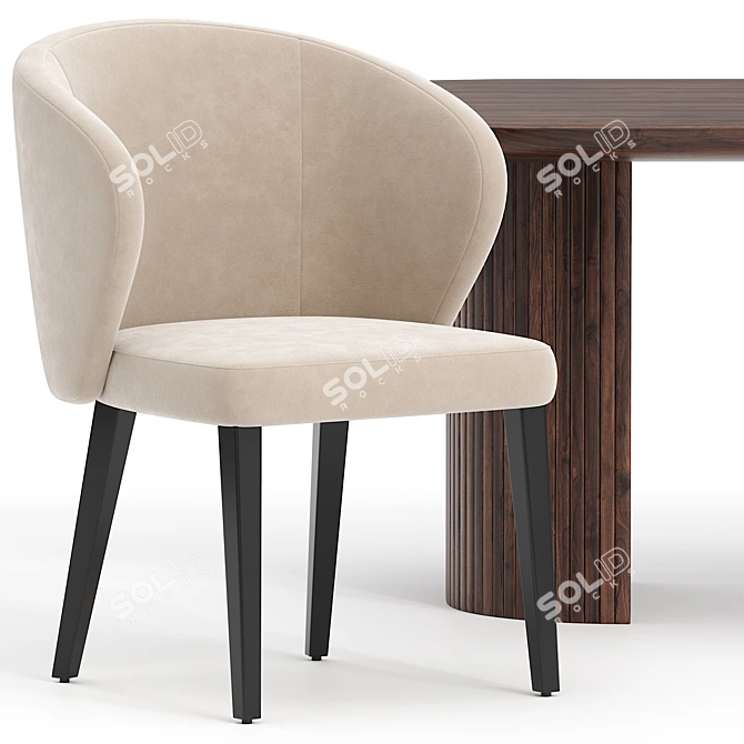 Elegant Modern Dining Set 6 3D model image 2