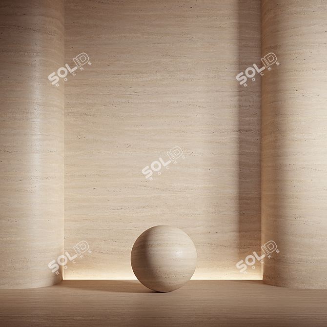 Travertine Stone Material Texture Pack 3D model image 2