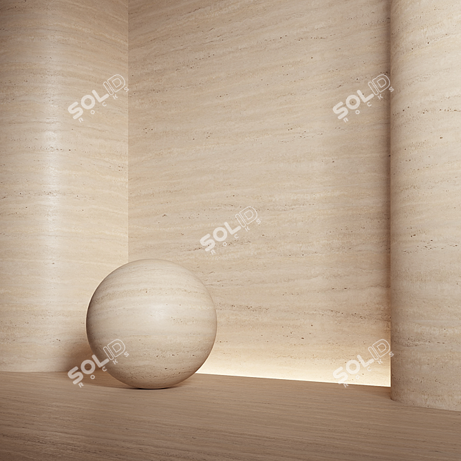 Travertine Stone Material Texture Pack 3D model image 3