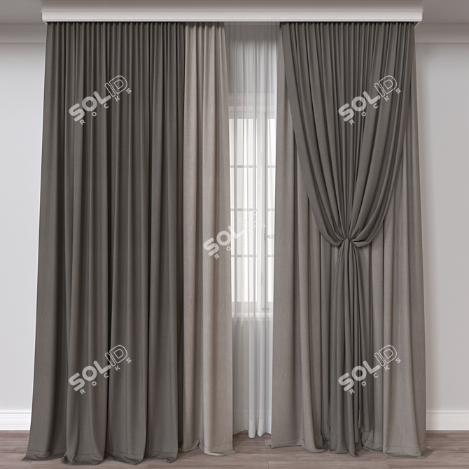 Modern Curtain 3D Model Plugin 3D model image 1