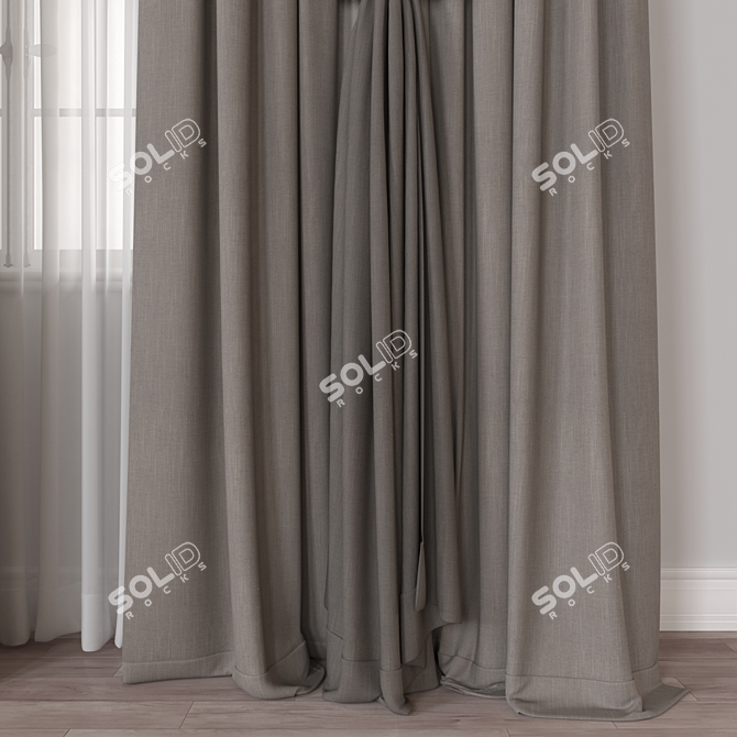 Modern Curtain 3D Model Plugin 3D model image 2