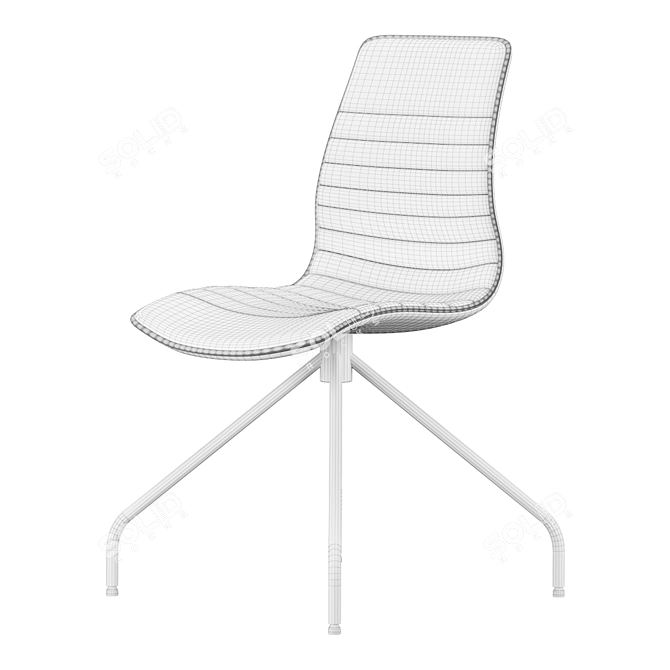 Elegant Zebra Pop Swivel Chair 3D model image 2