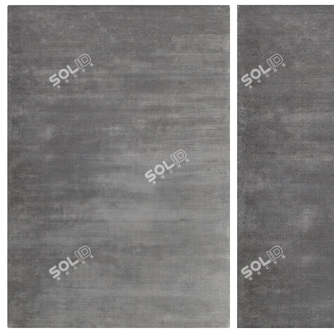 Luxury Plain Wool Rug Set 3D model image 2