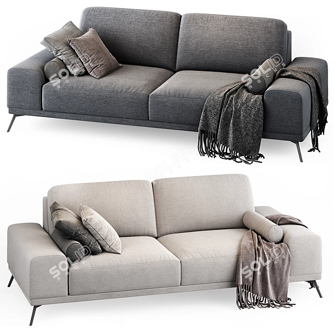 Modern Ron Sofa, 230x102x80 cm 3D model image 3