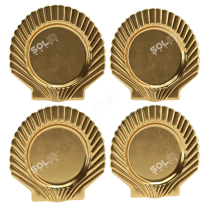 Millimeter-Scaled Shell Brass Charger 3D model image 1