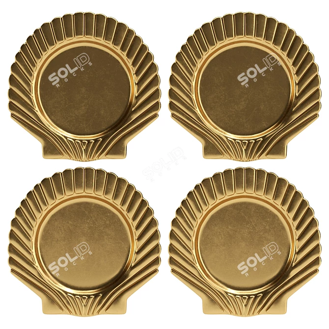 Millimeter-Scaled Shell Brass Charger 3D model image 2