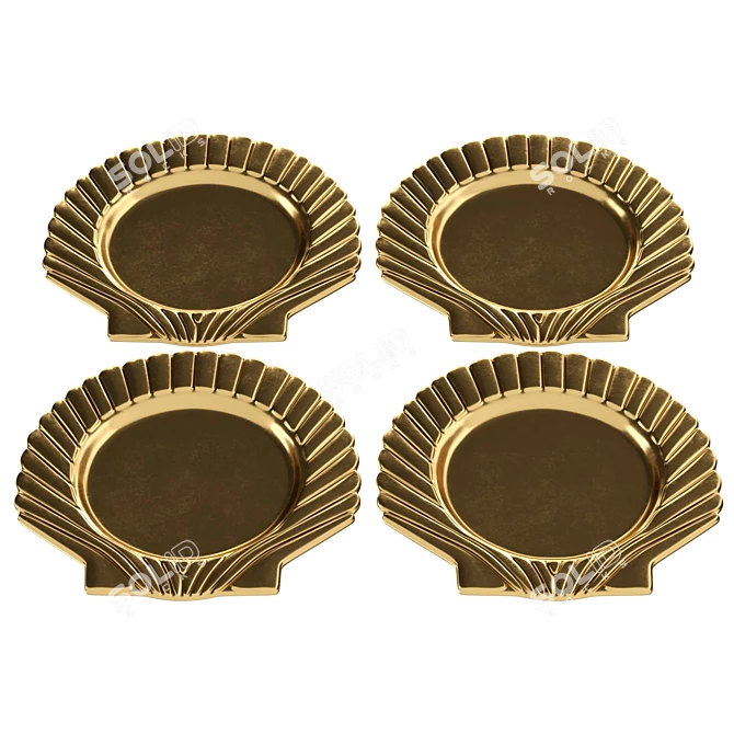 Millimeter-Scaled Shell Brass Charger 3D model image 3
