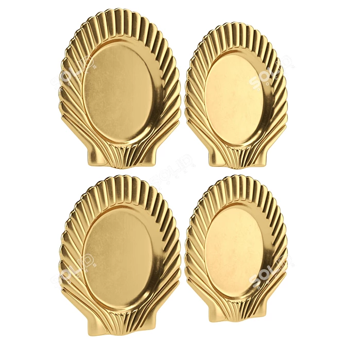 Millimeter-Scaled Shell Brass Charger 3D model image 4