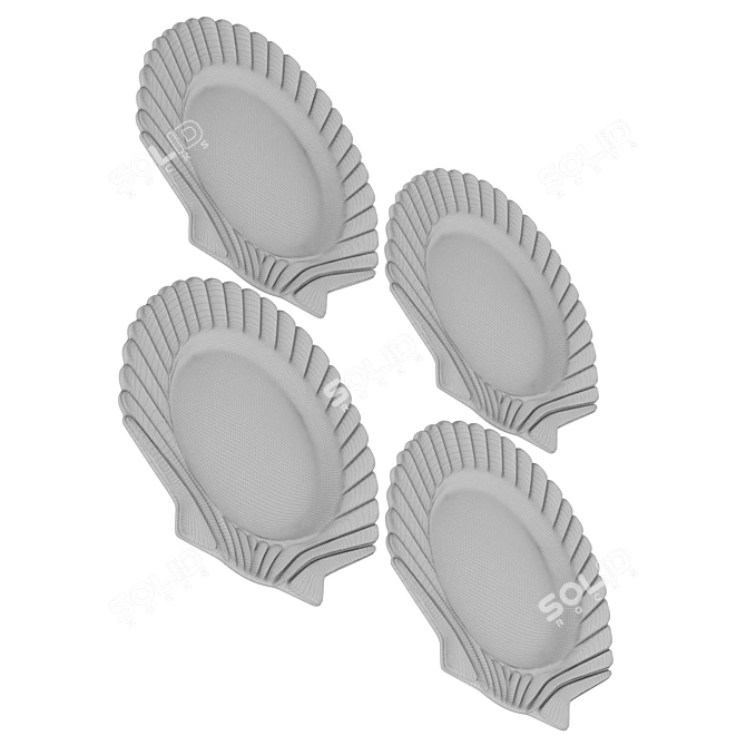 Millimeter-Scaled Shell Brass Charger 3D model image 6