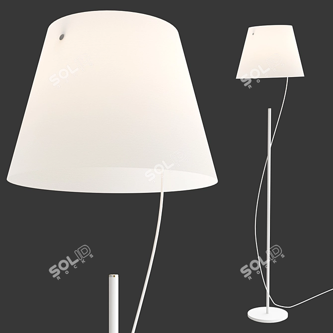 Modern LED Paper Floor Lamp 3D model image 2