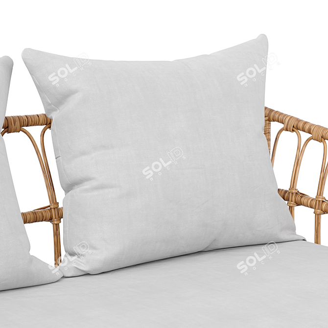 Rattan Patio and Garden Sofa 3D model image 6