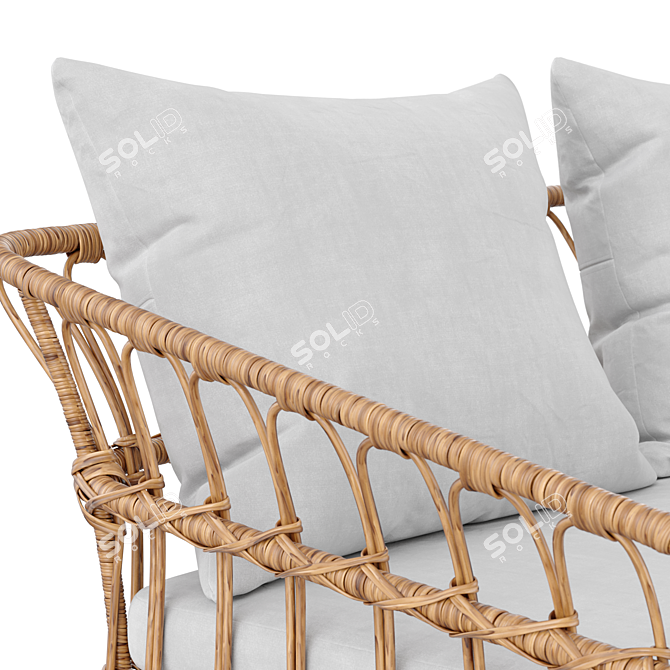 Rattan Patio and Garden Sofa 3D model image 7