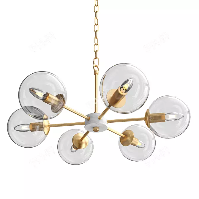 Marble 2671-6P Chandelier, 65cm 3D model image 1