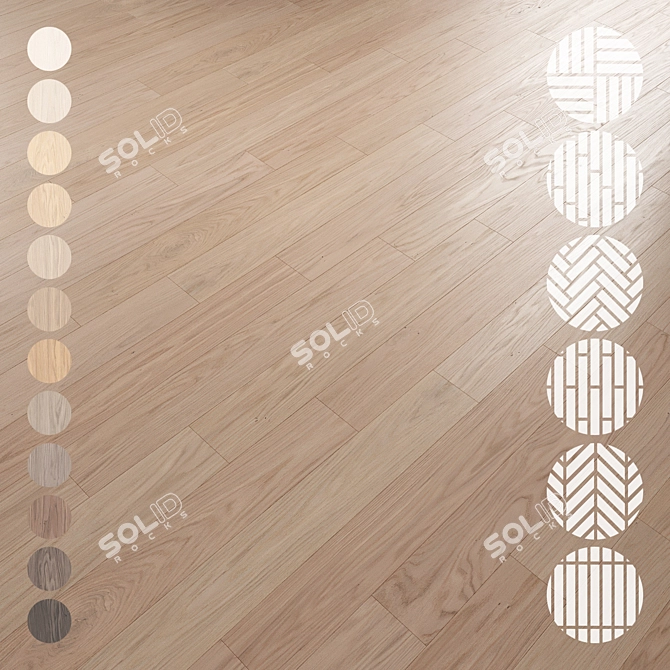  Oak Parquet Flooring Collection 3D model image 1