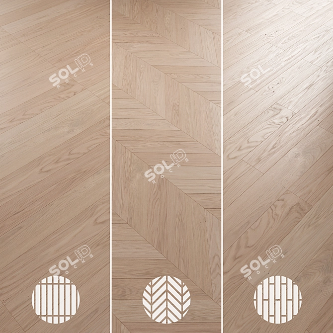  Oak Parquet Flooring Collection 3D model image 6