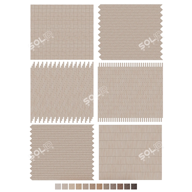  Oak Parquet Flooring Collection 3D model image 7