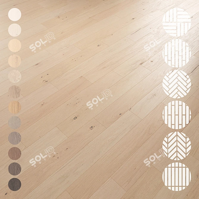 Oak Parquet Flooring Collection 3D model image 1