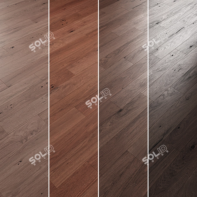 Oak Parquet Flooring Collection 3D model image 4