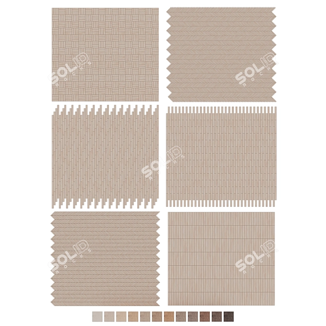 Oak Parquet Flooring Collection 3D model image 7