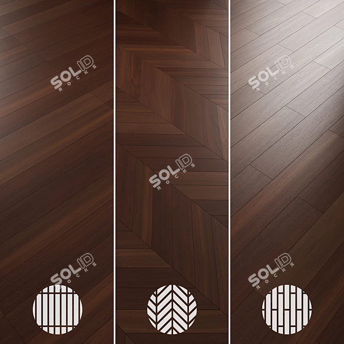 Oak Parquet Flooring Collection 3D model image 4