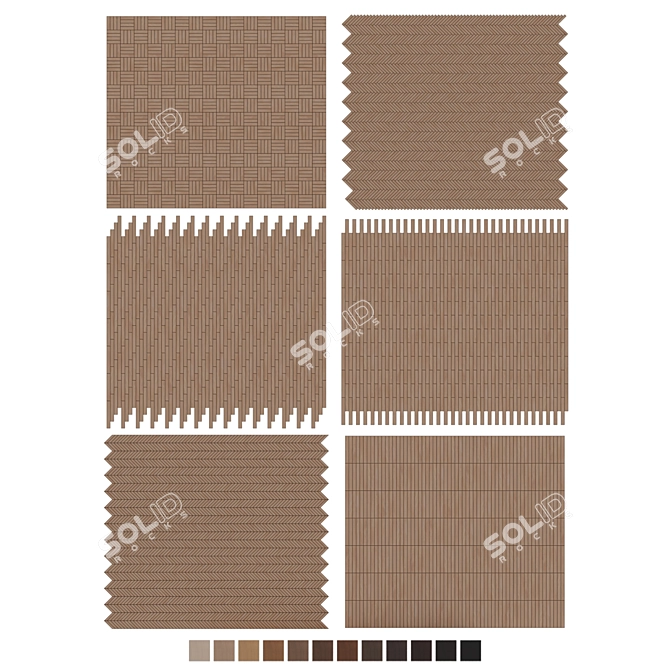 Oak Parquet Flooring Collection 3D model image 6