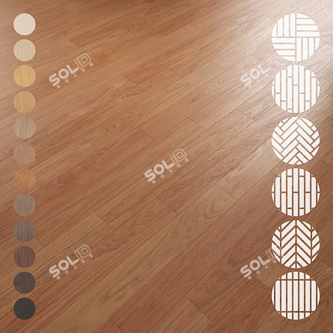 Oak Parquet Flooring Collection 3D model image 1