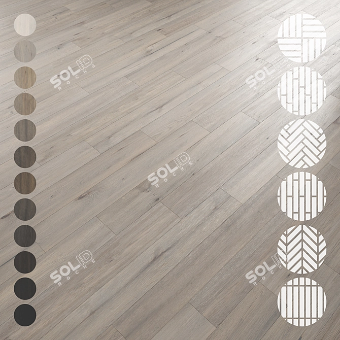 Oak Parquet Flooring Collection 3D model image 1