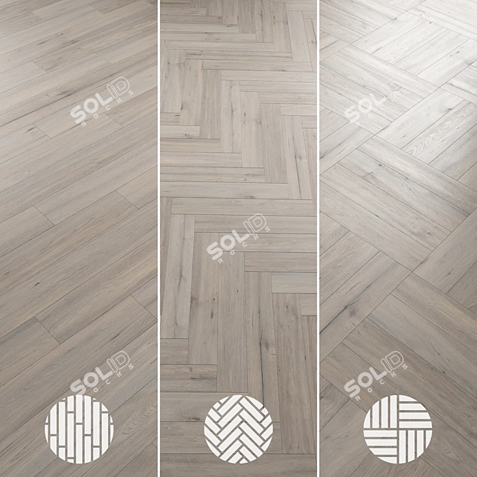 Oak Parquet Flooring Collection 3D model image 5