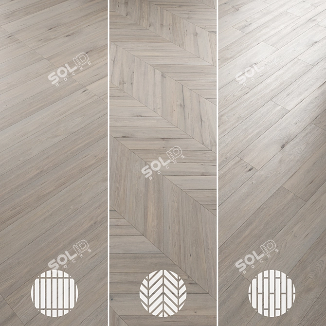 Oak Parquet Flooring Collection 3D model image 6