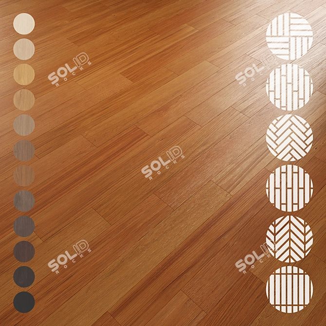 Oak Parquet Flooring Collection 3D model image 1