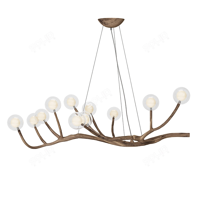 Nature-Inspired Branch Chandelier 3D model image 1