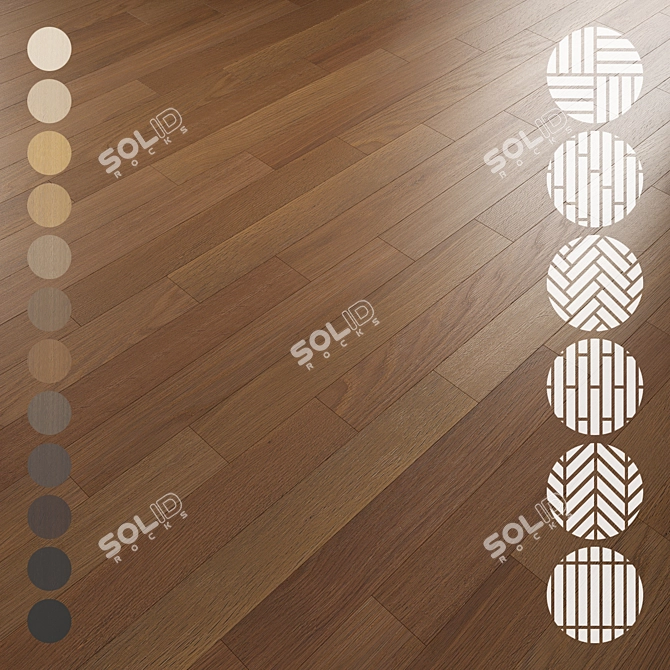 Oak Parquet Flooring Pack 3D model image 1