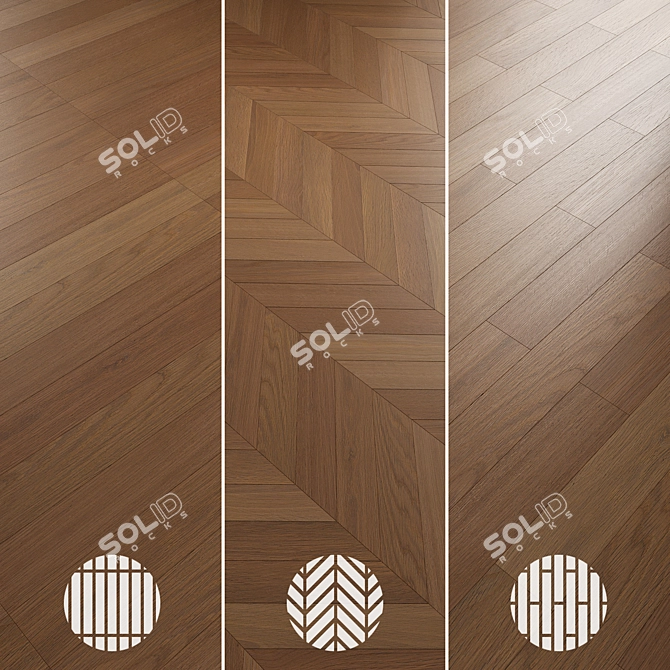 Oak Parquet Flooring Pack 3D model image 5