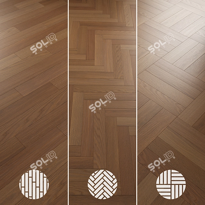 Oak Parquet Flooring Pack 3D model image 6