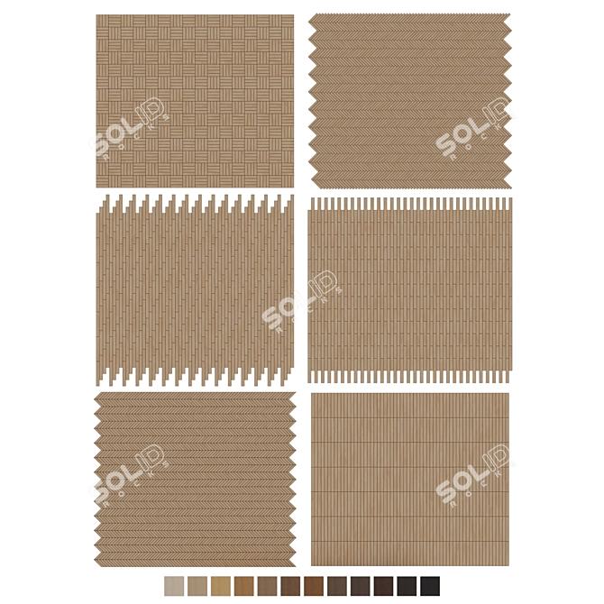 Oak Parquet Flooring Pack 3D model image 7