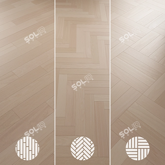 Oak Parquet Flooring Collection 3D model image 6